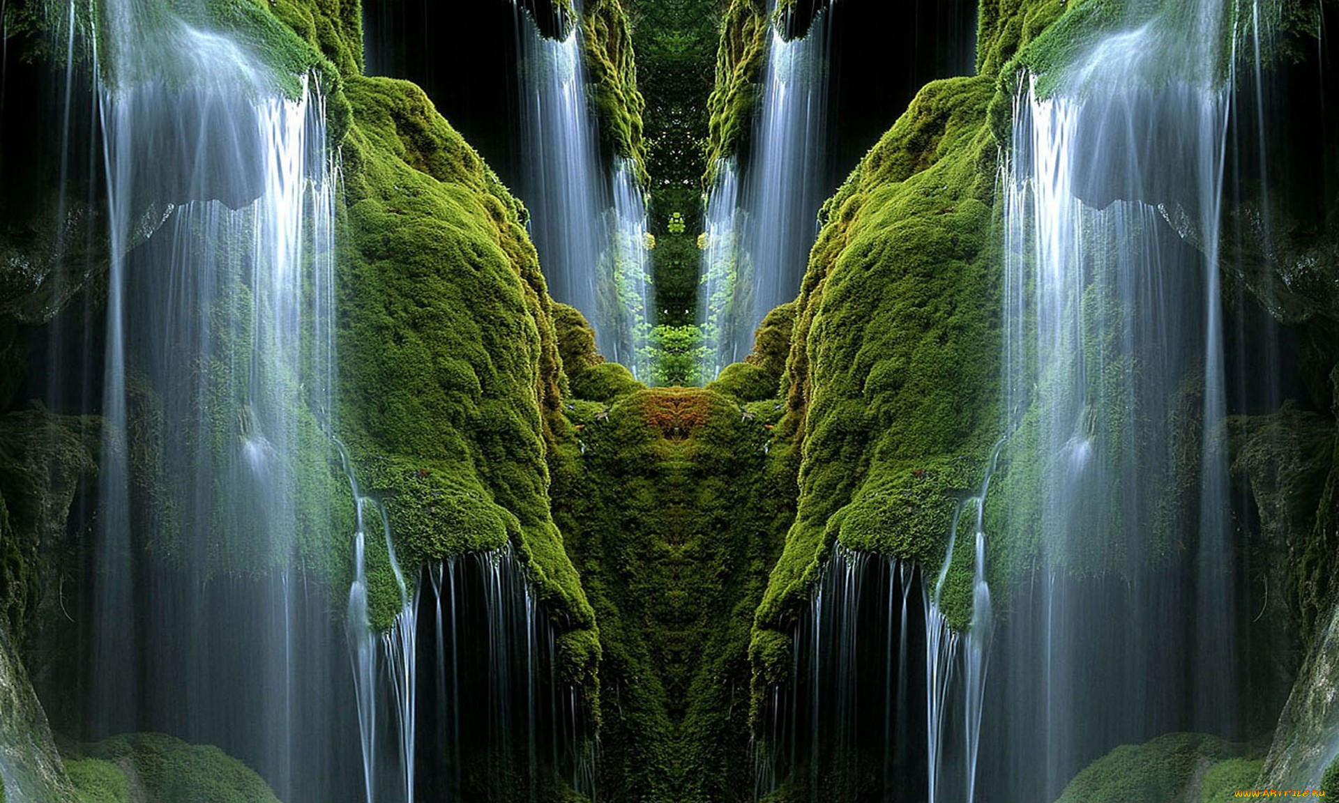 green, waterfalls, , , , , , , 